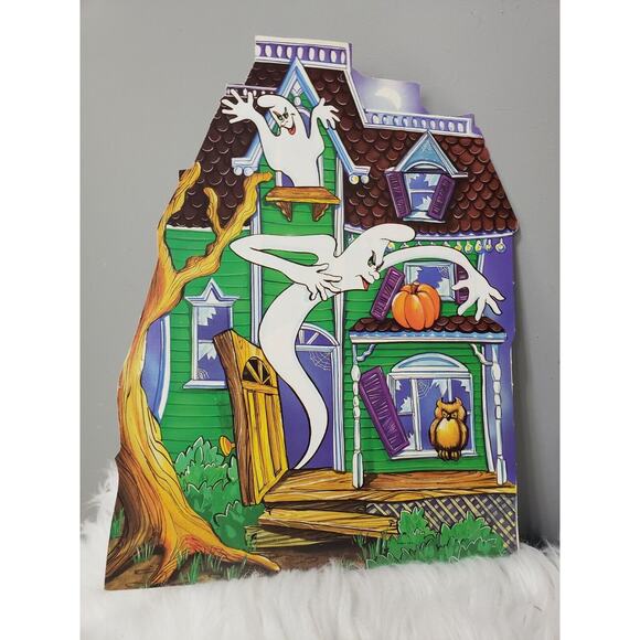 Vintage Hanging GHOST Halloween Decoration Cut HAUNTED HOUSE - Picture 1 of 6